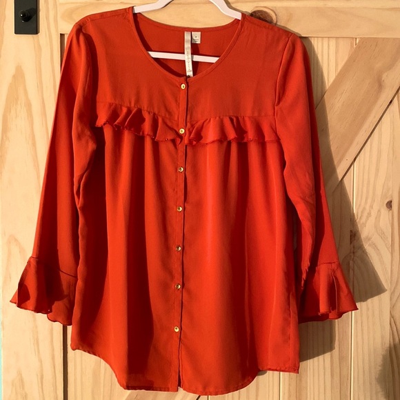 NWOT Lauren Conrad 3/4 Sleeve Button Blouse - Picture 1 of 4